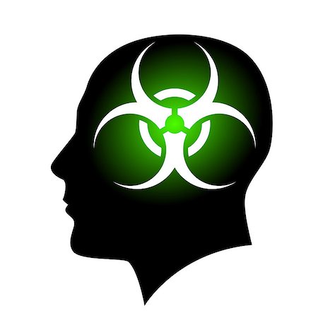 Human face with Biohazard sign. Illustration on white background for creative design Stock Photo - Budget Royalty-Free & Subscription, Code: 400-06686807