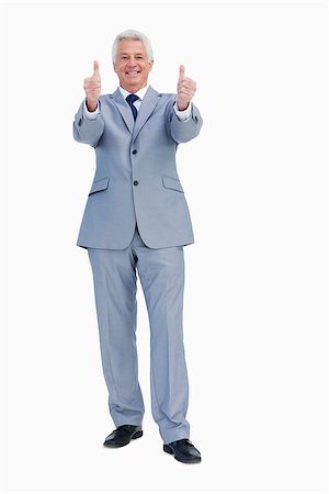 Portrait of a businessman approving against white babckground Stock Photo - Budget Royalty-Free & Subscription, Code: 400-06687146
