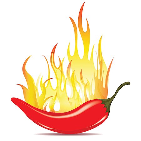 signs for mexicans - Hot chilli pepper in energy fire. Vector icon isolated on white background. Burning red chili symbol of mexican culture. Foto de stock - Super Valor sin royalties y Suscripción, Código: 400-06687344