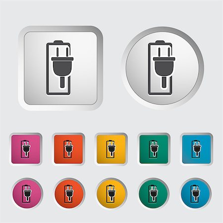 Charging the battery, single icon. Vector illustration. Stock Photo - Budget Royalty-Free & Subscription, Code: 400-06687356
