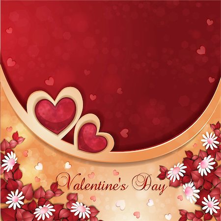 Valentine's day card with beautiful flowers Stock Photo - Budget Royalty-Free & Subscription, Code: 400-06687435