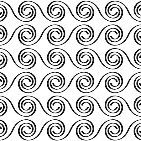 meander styled spiral seamless pattern Stock Photo - Budget Royalty-Free & Subscription, Code: 400-06687526