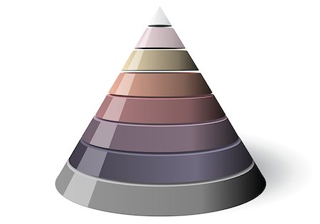 simsearch:400-06514701,k - Eight level conical shape, easily customizable from 1 to 8 slices. The cone is white with a shadow on the floor Stock Photo - Budget Royalty-Free & Subscription, Code: 400-06687791