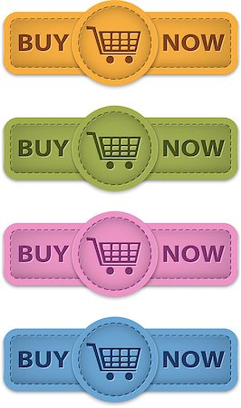 Buy Now web labels for shopping made of leather. Vector illustration Stock Photo - Budget Royalty-Free & Subscription, Code: 400-06687839