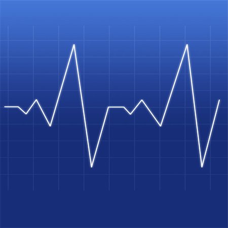 Heartbeat being designed by a white line against a blue background Stock Photo - Budget Royalty-Free & Subscription, Code: 400-06689005
