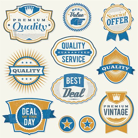 Set of vector vintage retail labels and badges. Illustrator eps available. Photographie de stock - Aubaine LD & Abonnement, Code: 400-06694067