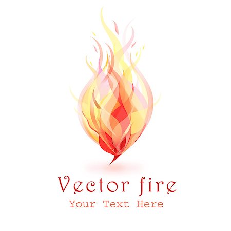 flame card vector - beautiful bright flame of fire on white background Stock Photo - Budget Royalty-Free & Subscription, Code: 400-06694586