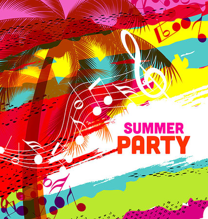 party banner - Tropical vector design with place for text Stock Photo - Budget Royalty-Free & Subscription, Code: 400-06694655