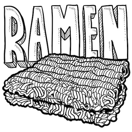 fornellino elettrico - Doodle style ramen noodles college food illustration in vector format. Fotografie stock - Microstock e Abbonamento, Codice: 400-06694707