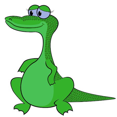 Crocodile isolated on white background. Hand drawing cartoon vector illustration Stock Photo - Budget Royalty-Free & Subscription, Code: 400-06694814