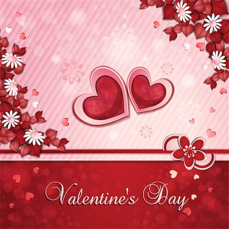 Valentine's day card with beautiful flowers Stock Photo - Budget Royalty-Free & Subscription, Code: 400-06694844