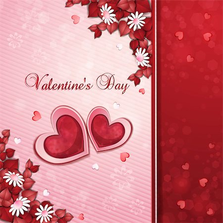 Valentine's day card with beautiful flowers Stock Photo - Budget Royalty-Free & Subscription, Code: 400-06694845