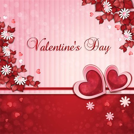 Valentine's day card with beautiful flowers Stock Photo - Budget Royalty-Free & Subscription, Code: 400-06694843