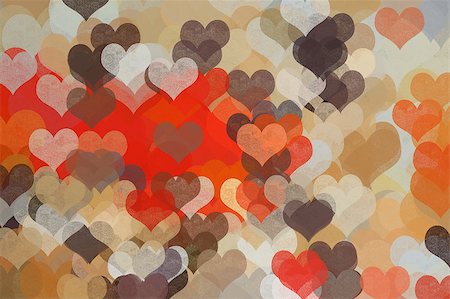 Hearts pattern abstract colorful illustration. Love and romance grunge background. Stock Photo - Budget Royalty-Free & Subscription, Code: 400-06694983