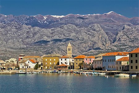 simsearch:400-04846993,k - Town of Vinjerac waterfrot view, with Velebit mountain and Paklenica national park background, Dalmatia, Croatia Foto de stock - Royalty-Free Super Valor e Assinatura, Número: 400-06695024