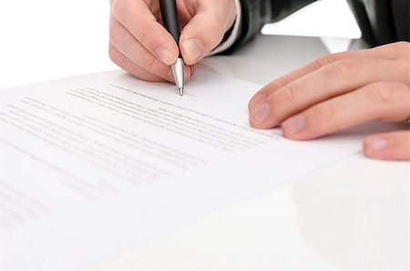 Closeup of a man signing a contract. Selective focus. Stock Photo - Budget Royalty-Free & Subscription, Code: 400-06695153