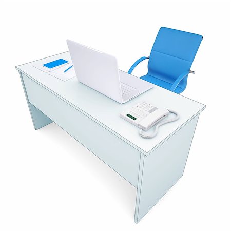 simsearch:400-04280058,k - Office workplace. Isolated render on a white background Foto de stock - Super Valor sin royalties y Suscripción, Código: 400-06695301