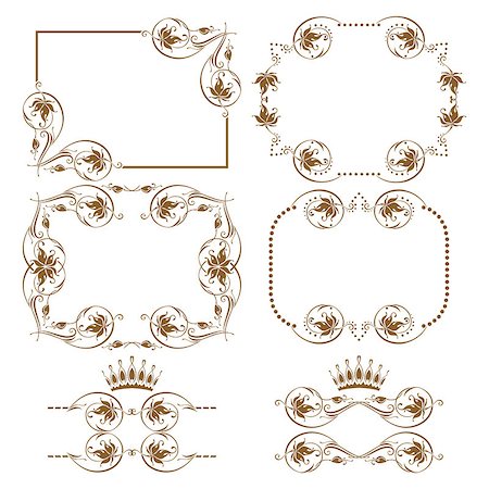 simsearch:400-05911971,k - Vector set of decorative horizontal elements, border and frame.  Page decoration. Stock Photo - Budget Royalty-Free & Subscription, Code: 400-06695459