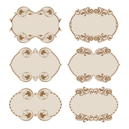 simsearch:400-06091055,k - Set of ornate floral vector frames for invitations or announcements. In vintage style. Photographie de stock - Aubaine LD & Abonnement, Code: 400-06695461