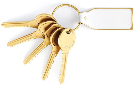 two golden keys with a label. Isolated on white. Stock Photo - Budget Royalty-Free & Subscription, Code: 400-06695986