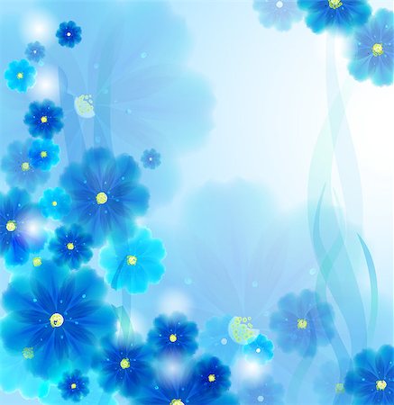 dyha1965 (artist) - blue flowers abstract background color Photographie de stock - Aubaine LD & Abonnement, Code: 400-06696043