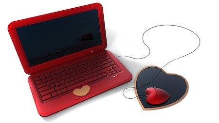 3d heart's style red laptop Stock Photo - Budget Royalty-Free & Subscription, Code: 400-06696262