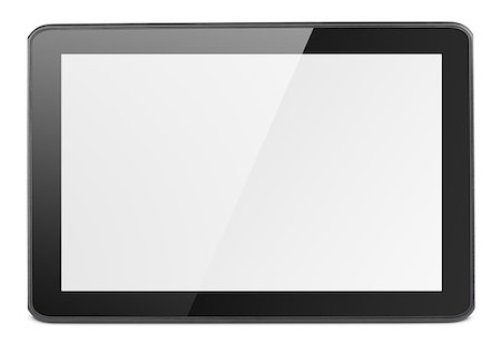 Modern black tablet pc isolated on white with clipping path Stock Photo - Budget Royalty-Free & Subscription, Code: 400-06696275
