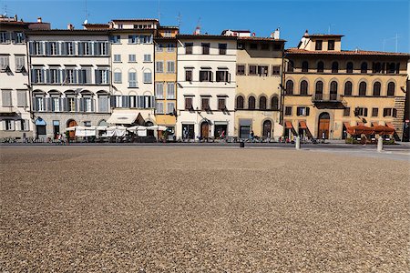 Colorful Houses Facades on Piazza dei Pitti in Florence, Italy Stock Photo - Budget Royalty-Free & Subscription, Code: 400-06696356