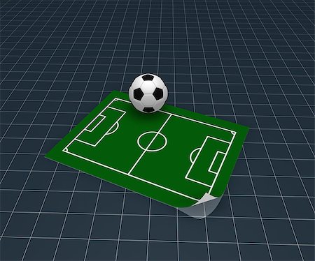 simsearch:400-05924077,k - soccer ball and playground plan - 3d illustration Fotografie stock - Microstock e Abbonamento, Codice: 400-06696398