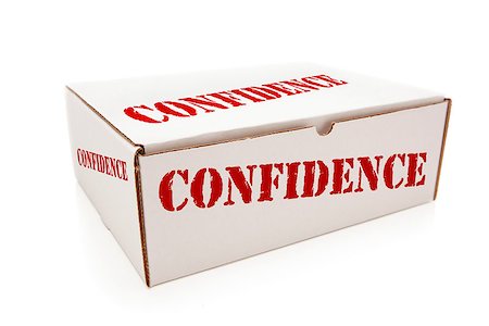 simsearch:400-04872165,k - White Box with the Word Confidence on the Sides Isolated on a White Background. Photographie de stock - Aubaine LD & Abonnement, Code: 400-06696496