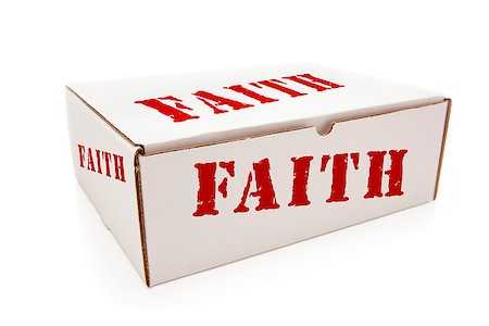 simsearch:400-04872165,k - White Box with the Word Faith on the Sides Isolated on a White Background. Photographie de stock - Aubaine LD & Abonnement, Code: 400-06696498