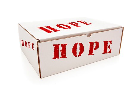 simsearch:400-04872165,k - White Box with the Word Hope on the Sides Isolated on a White Background. Photographie de stock - Aubaine LD & Abonnement, Code: 400-06696500