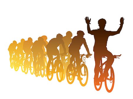 extreme bicycle vector - Group of cyclist in the bicycle race. Sport illustration. Foto de stock - Super Valor sin royalties y Suscripción, Código: 400-06696525