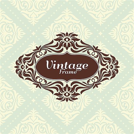 simsearch:400-07759145,k - abstract retro vintage floral frame vector illustration Stock Photo - Budget Royalty-Free & Subscription, Code: 400-06696526