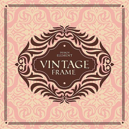simsearch:400-05706300,k - abstract retro vintage floral frame vector illustration Stock Photo - Budget Royalty-Free & Subscription, Code: 400-06696536