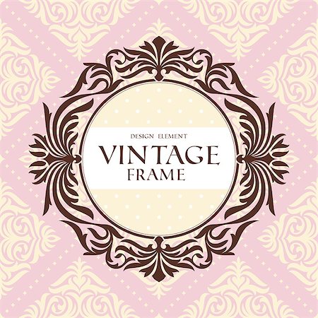 simsearch:400-07759145,k - abstract retro vintage floral frame vector illustration Stock Photo - Budget Royalty-Free & Subscription, Code: 400-06696555