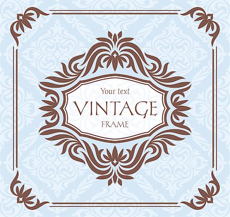 simsearch:400-05706300,k - abstract retro vintage floral frame vector illustration Stock Photo - Budget Royalty-Free & Subscription, Code: 400-06696557