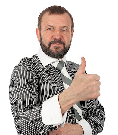 simsearch:400-04485729,k - senior business man showing his thumb up against white background Stock Photo - Budget Royalty-Free & Subscription, Code: 400-06696648