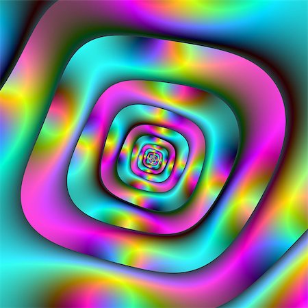 simsearch:400-06699301,k - Digital abstract fractal image with a psychedelic tunnel design in blue, pink and yellow. Stock Photo - Budget Royalty-Free & Subscription, Code: 400-06696840