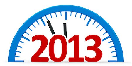 simsearch:400-06912620,k - Modern isolated 3d clock on white background represents new year 2013 Stock Photo - Budget Royalty-Free & Subscription, Code: 400-06696938