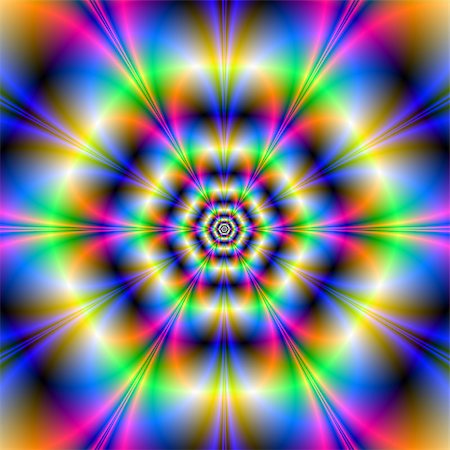 psychedelic trippy design - Digital abstract fractal image with a psychedelic neon hexagon design in blue yellow green and pink. Stock Photo - Budget Royalty-Free & Subscription, Code: 400-06697123