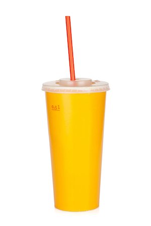 simsearch:400-08794469,k - Fast food drink with straw. Isolated on white background Foto de stock - Super Valor sin royalties y Suscripción, Código: 400-06697287