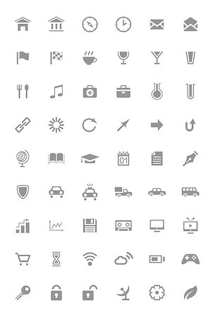 Icons and pictograms set. EPS10 vector illustration. Stock Photo - Budget Royalty-Free & Subscription, Code: 400-06697633
