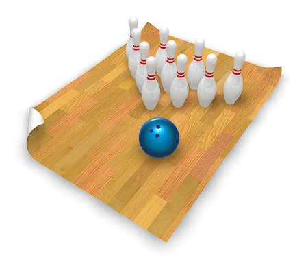 simsearch:400-04309950,k - bowling pins and ball on white background - 3d illustration Foto de stock - Royalty-Free Super Valor e Assinatura, Número: 400-06697653