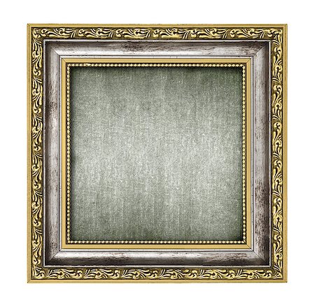 silver and gold frame with canvas interior isolated on white Photographie de stock - Aubaine LD & Abonnement, Code: 400-06697757