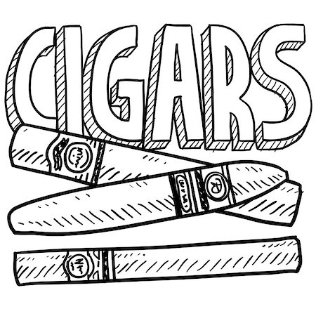 Doodle style cigars or tobacco illustration in vector format. Fotografie stock - Microstock e Abbonamento, Codice: 400-06697957