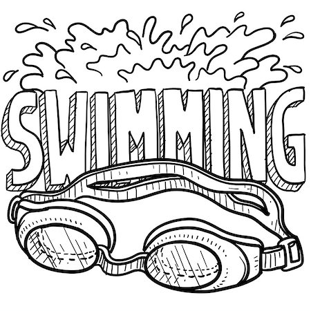 relay race competitions - Doodle style swimming sports illustration. Includes text and goggles. Foto de stock - Super Valor sin royalties y Suscripción, Código: 400-06697967