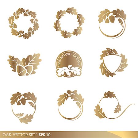 Set of oak vector icons Foto de stock - Royalty-Free Super Valor e Assinatura, Número: 400-06698131