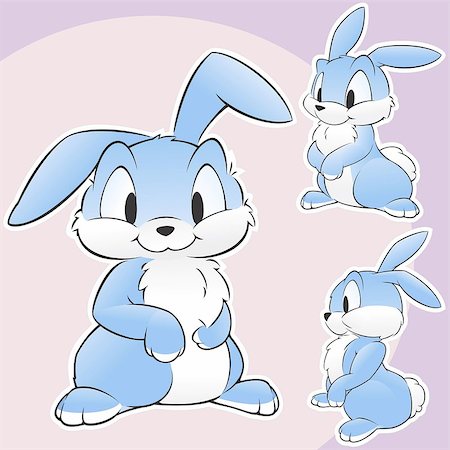 easter humour - Vector illustration of a set of cute cartoon rabbits for design elements. Grouped and layered for easy editing Stock Photo - Budget Royalty-Free & Subscription, Code: 400-06698239
