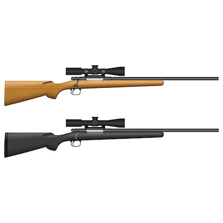 simsearch:400-06332385,k - Layered vector illustration of isolated Sniper Rifle. Fotografie stock - Microstock e Abbonamento, Codice: 400-06698303
